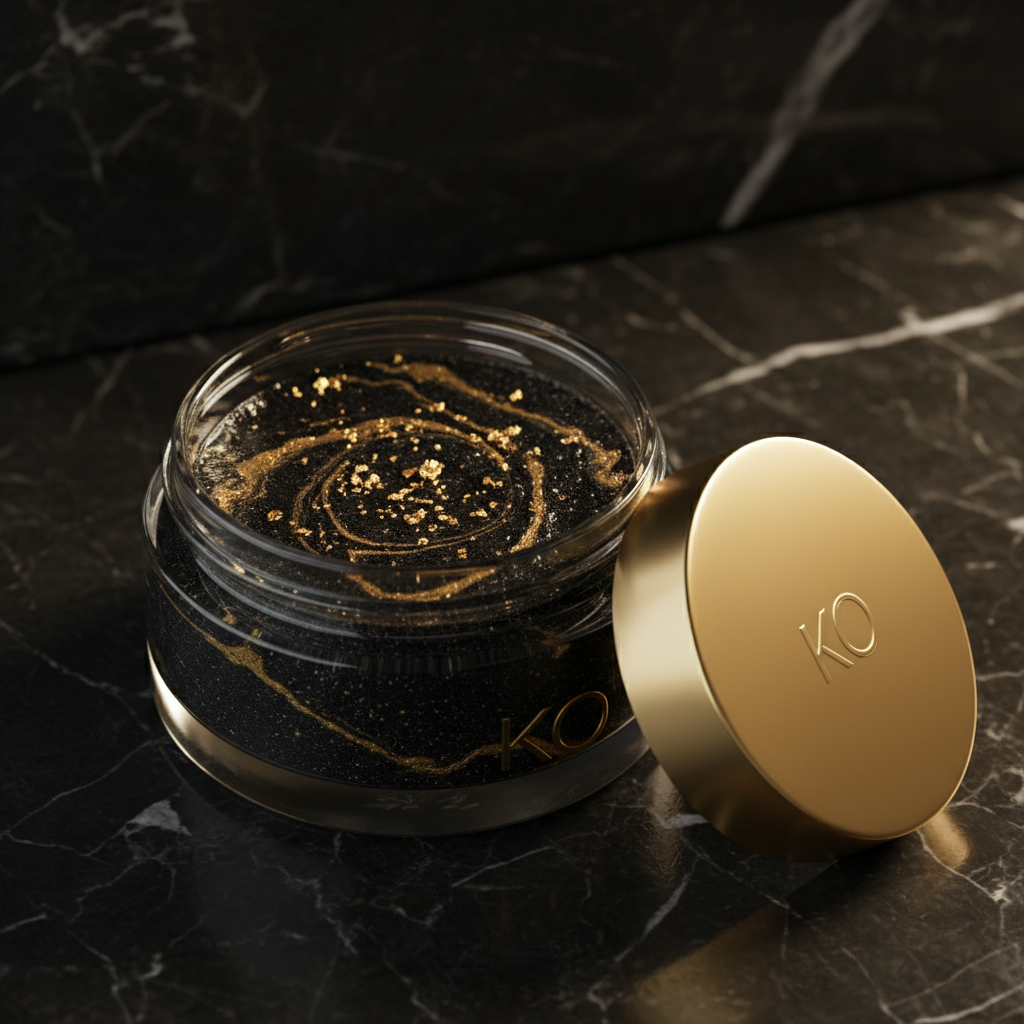 Happy Bright Scrub - Open Jar with Gold Flakes